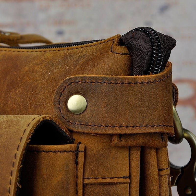 8-Calowa Torba Listonoszka Z Prawdziwej Skóry W Stylu Vintage Dla Mężczyzn