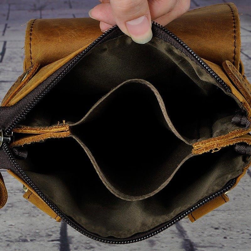 8-Calowa Torba Listonoszka Z Prawdziwej Skóry W Stylu Vintage Dla Mężczyzn