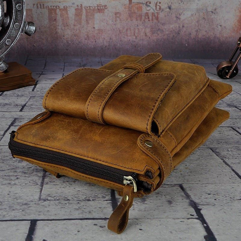 8-Calowa Torba Listonoszka Z Prawdziwej Skóry W Stylu Vintage Dla Mężczyzn