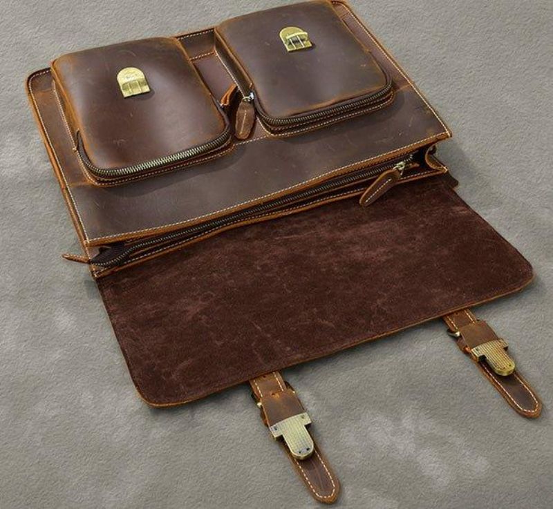 Brązowa Rozkładana Teczka Na Laptopa