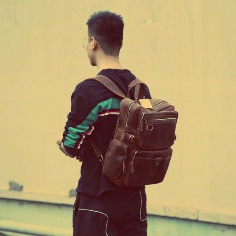 Brązowy Skórzany Plecak Na Laptopa W Stylu Vintage Dla Mężczyzn