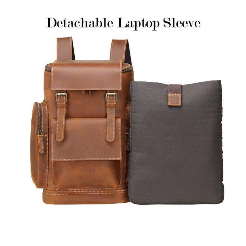 Duży Skórzany Plecak Na Laptopa Podróż Szkolna