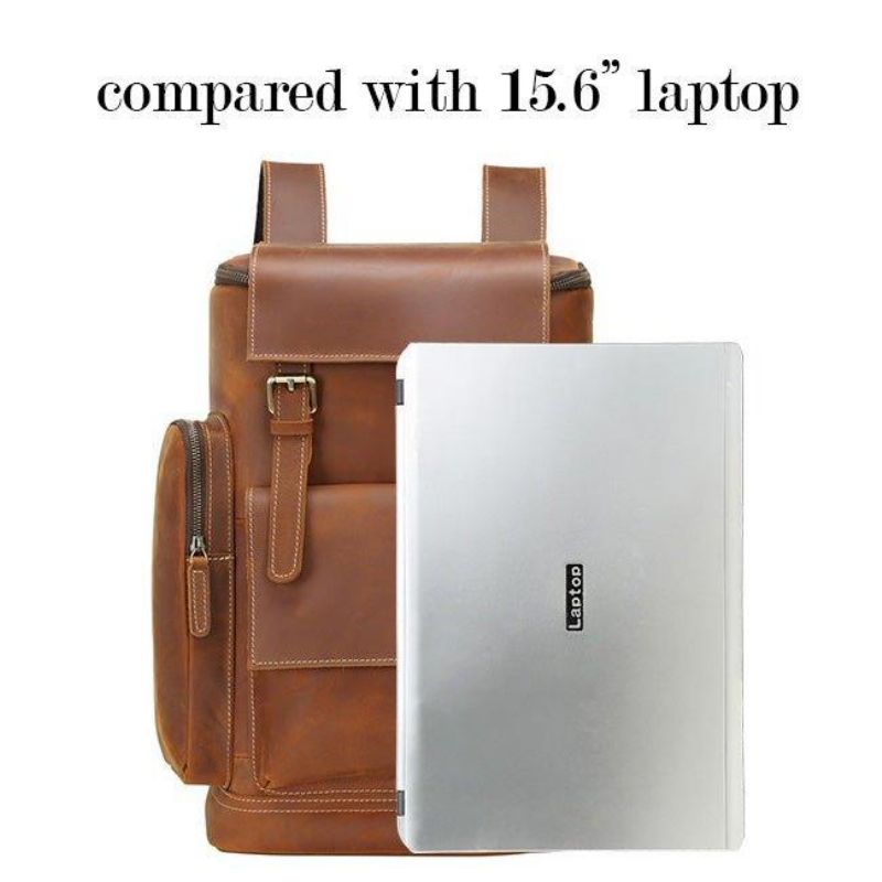 Duży Skórzany Plecak Na Laptopa Podróż Szkolna