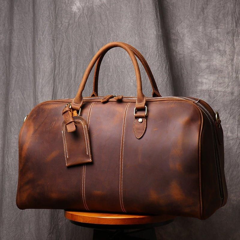 Męska Duża Torba Podróżna Ze Skóry W Stylu Vintage Wielokolorowa