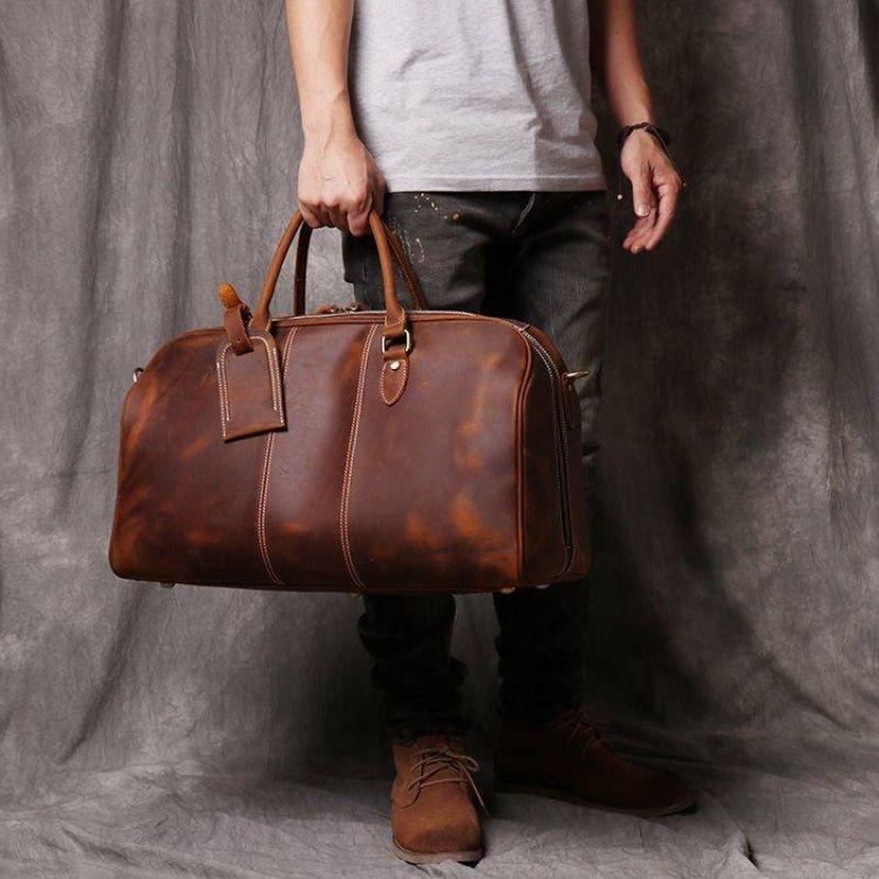 Męska Duża Torba Podróżna Ze Skóry W Stylu Vintage Wielokolorowa