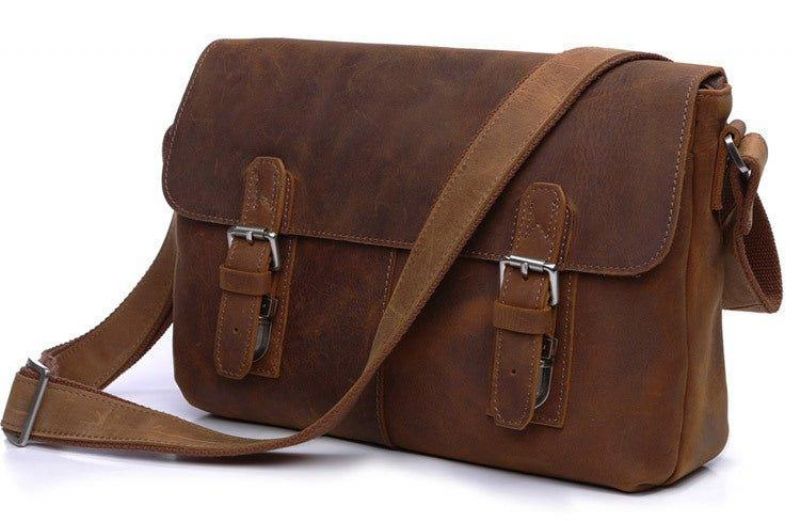 Męska Skórzana Torba Listonoszka Na Ramię W Stylu Vintage