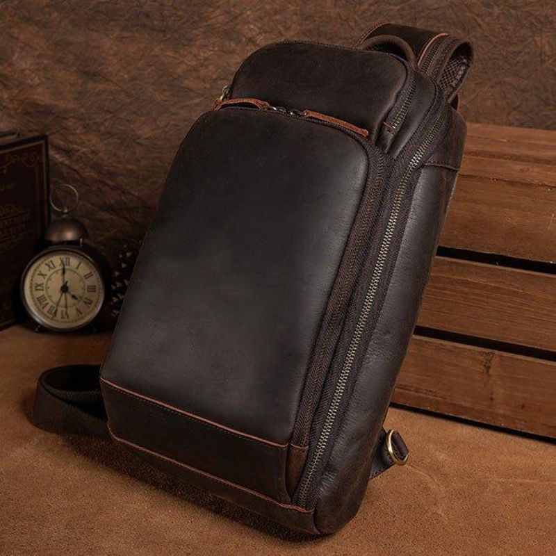 Męska Skórzana Torba Na Klatkę Piersiową Typu Crossbody