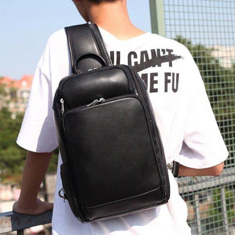 Męska Skórzana Torba Na Klatkę Piersiową Typu Crossbody