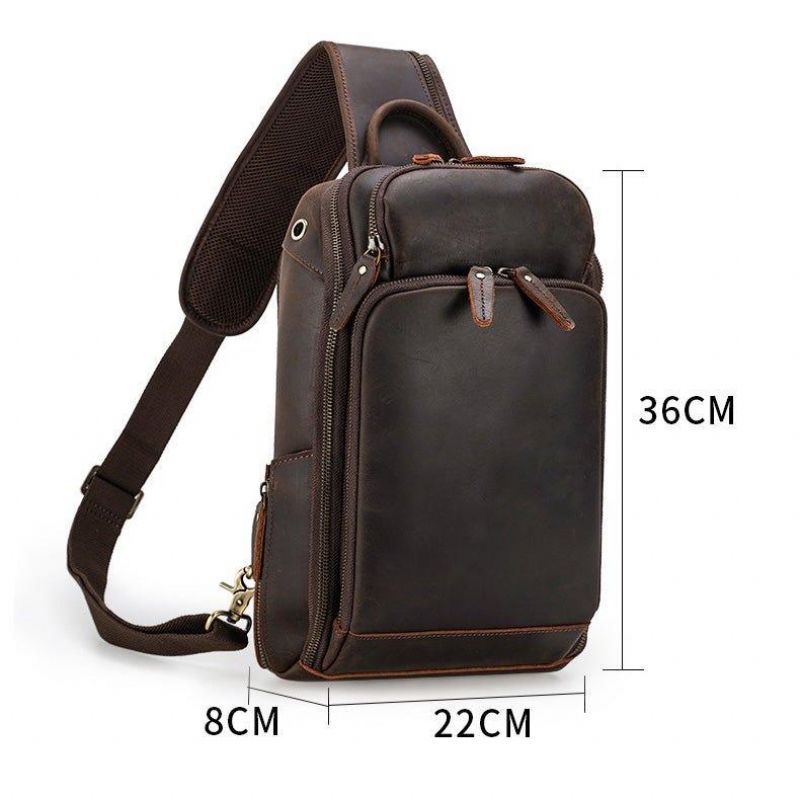 Męska Skórzana Torba Na Klatkę Piersiową Typu Crossbody