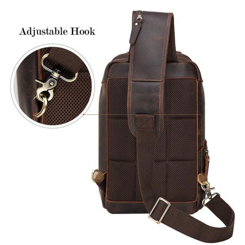 Męska Skórzana Torba Na Klatkę Piersiową Typu Crossbody