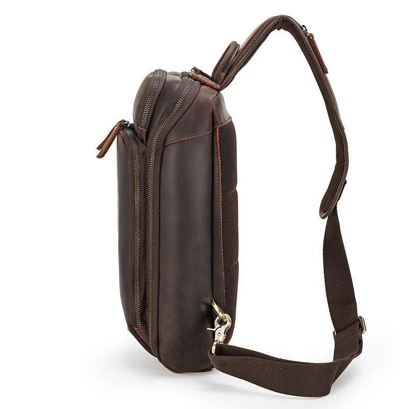 Męska Skórzana Torba Na Klatkę Piersiową Typu Crossbody