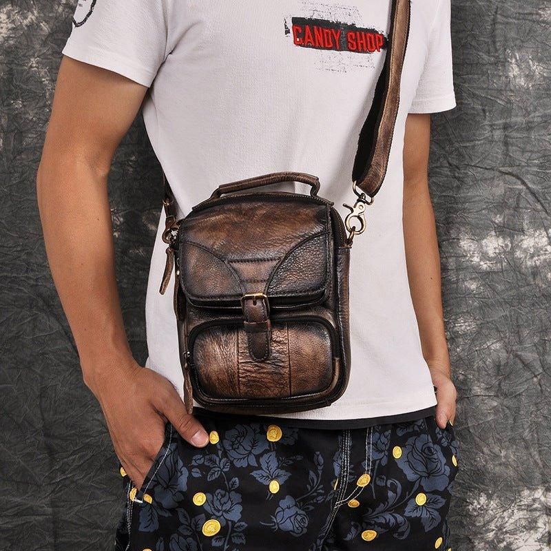 Męska Torba Listonoszka Na Ramię W Stylu Vintage Podwójnego Zastosowania
