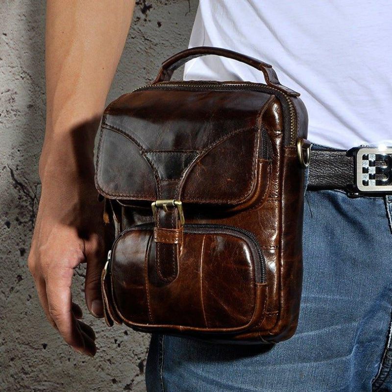 Męska Torba Listonoszka Na Ramię W Stylu Vintage Podwójnego Zastosowania