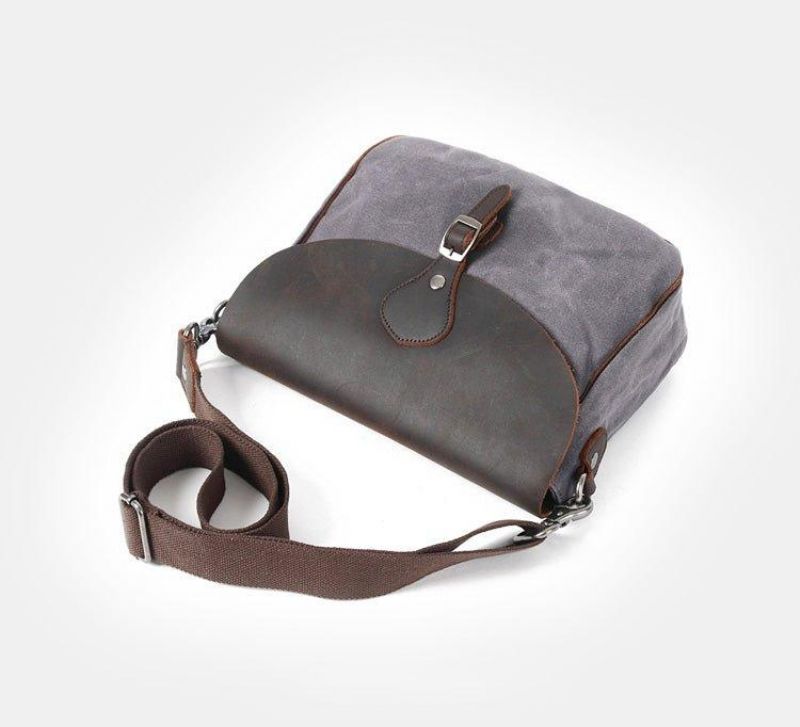 Męska Torba Listonoszka Ze Skóry I Płótna W Stylu Vintage Na Ipada