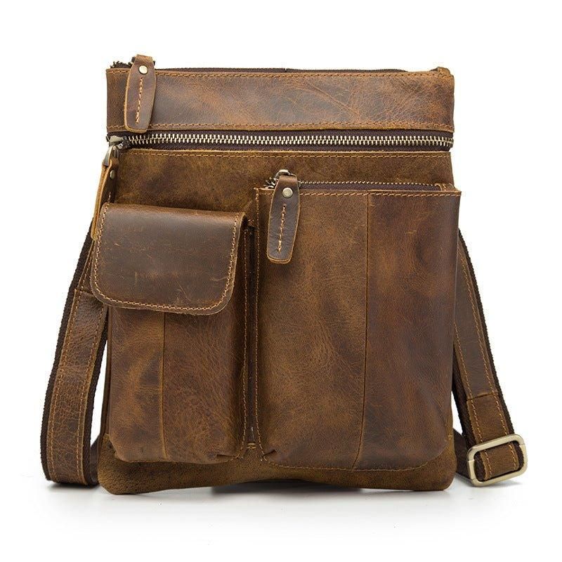 Męska Torba Na Ramię Z Prawdziwej Skóry W Stylu Vintage