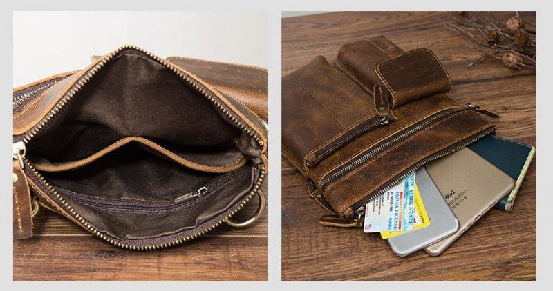 Męska Torba Na Ramię Z Prawdziwej Skóry W Stylu Vintage