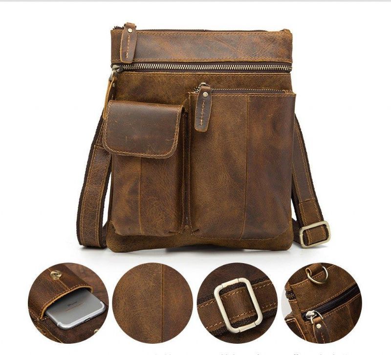 Męska Torba Na Ramię Z Prawdziwej Skóry W Stylu Vintage