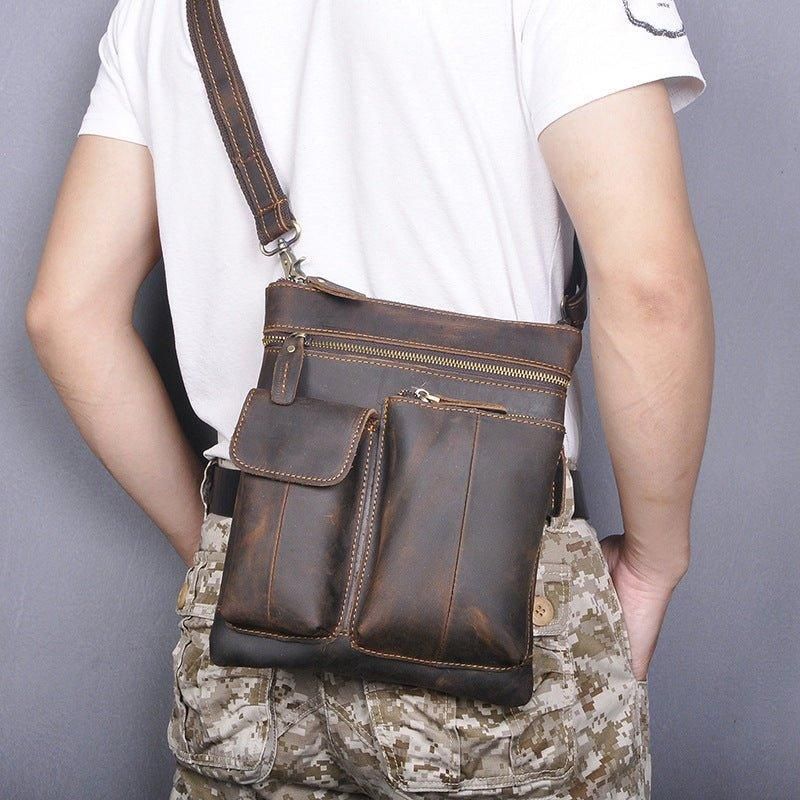 Męska Torba Na Ramię Z Prawdziwej Skóry W Stylu Vintage
