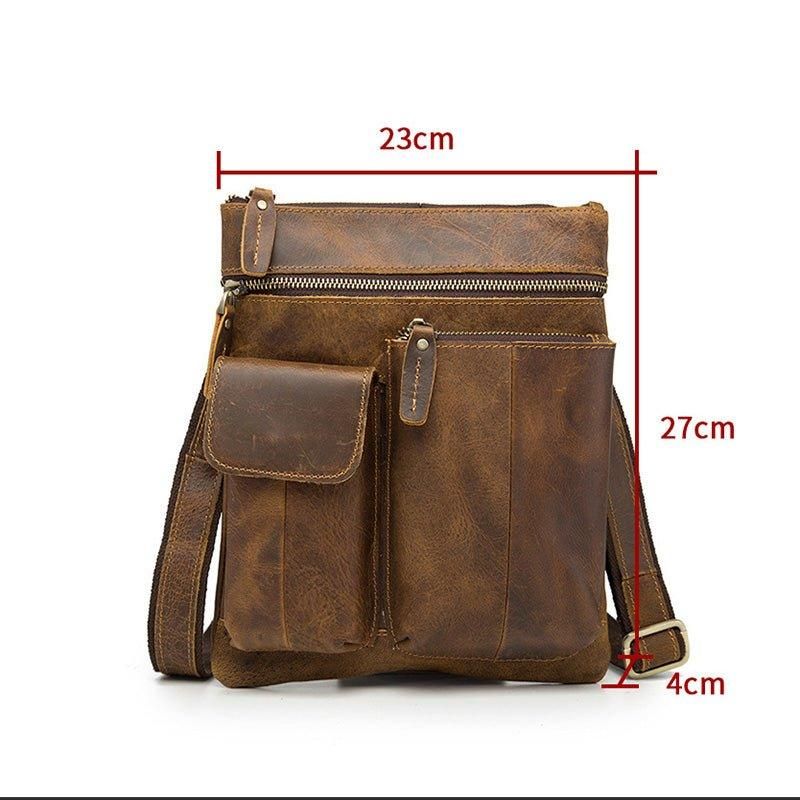 Męska Torba Na Ramię Z Prawdziwej Skóry W Stylu Vintage