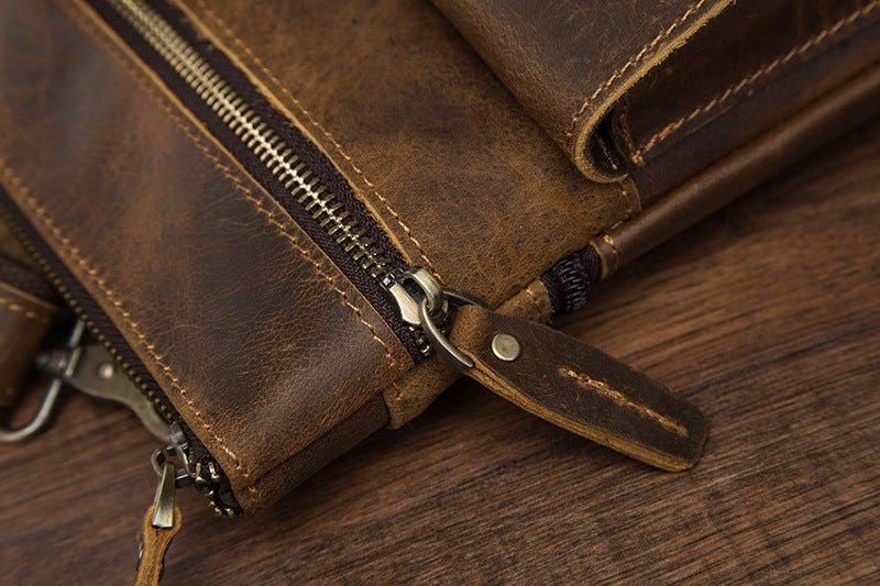 Męska Torba Na Ramię Z Prawdziwej Skóry W Stylu Vintage