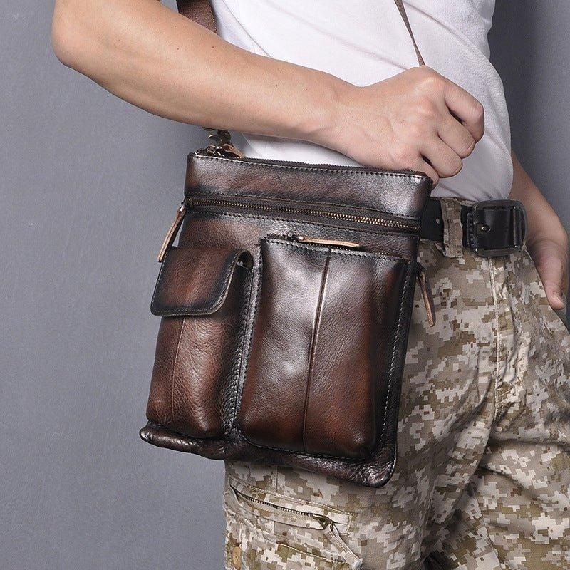 Męska Torba Na Ramię Z Prawdziwej Skóry W Stylu Vintage