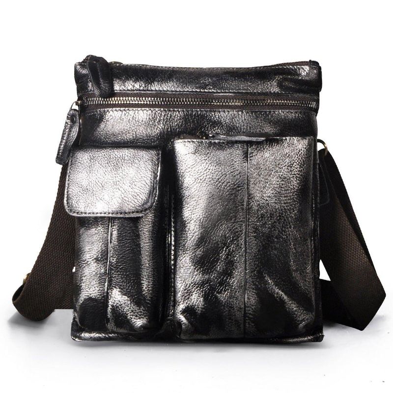 Męska Torba Na Ramię Z Prawdziwej Skóry W Stylu Vintage