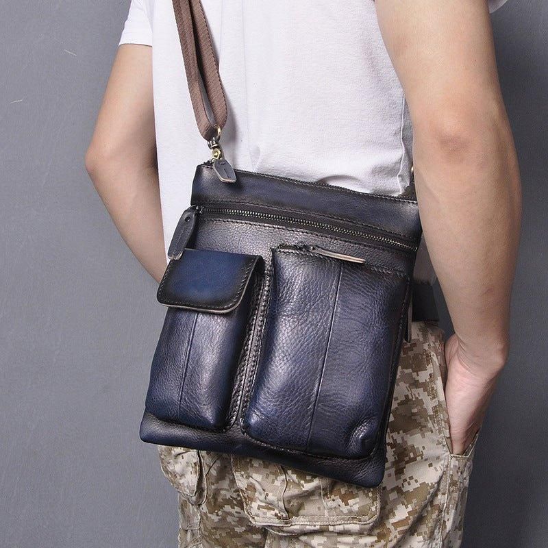 Męska Torba Na Ramię Z Prawdziwej Skóry W Stylu Vintage