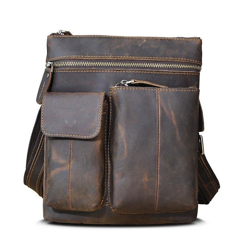 Męska Torba Na Ramię Z Prawdziwej Skóry W Stylu Vintage