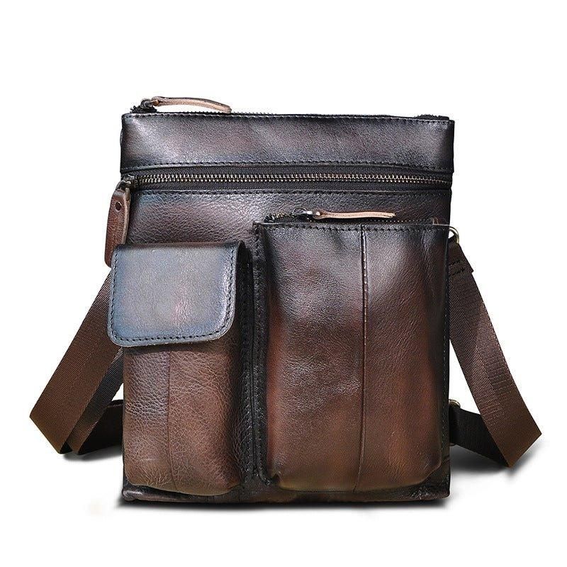 Męska Torba Na Ramię Z Prawdziwej Skóry W Stylu Vintage
