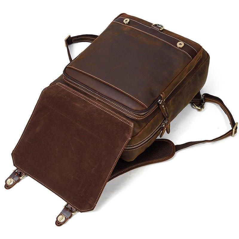 Męski Skórzany Plecak Na Laptopa W Stylu Vintage