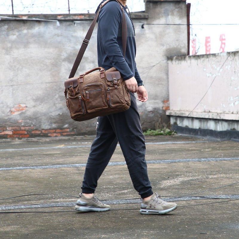 Męskie Torby Listonoszki W Stylu Vintage Z Pokrowcem Na Laptopa