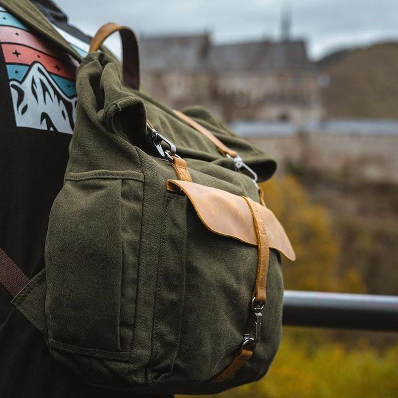 Plecak Outdoorowy W Stylu Retro Z Bawełnianego Płótna