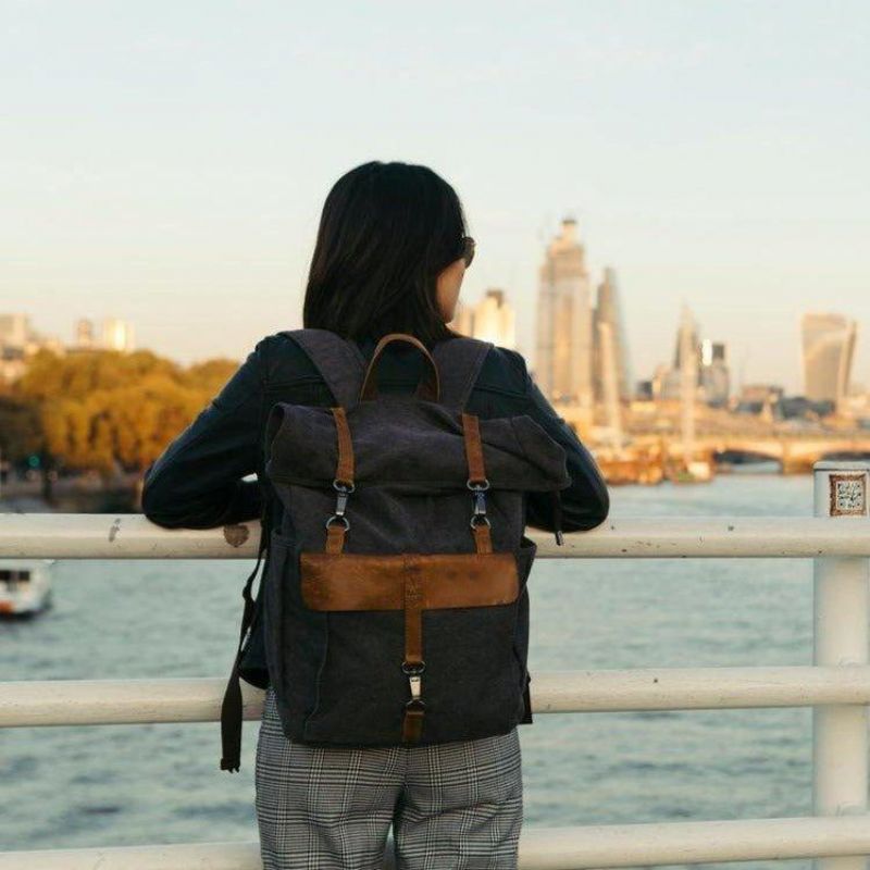 Plecak Outdoorowy W Stylu Retro Z Bawełnianego Płótna