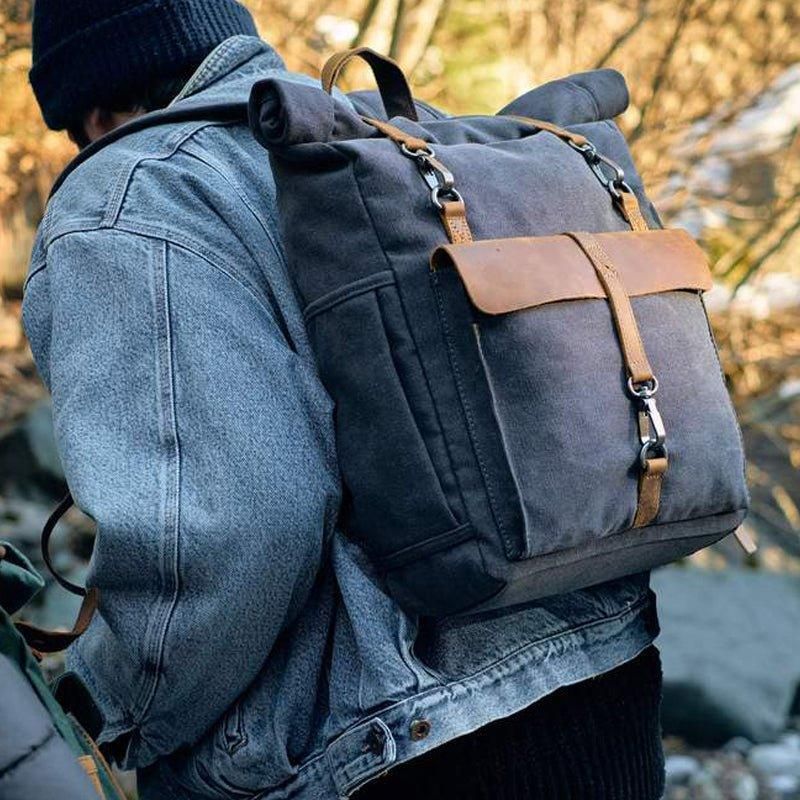 Plecak Outdoorowy W Stylu Retro Z Bawełnianego Płótna