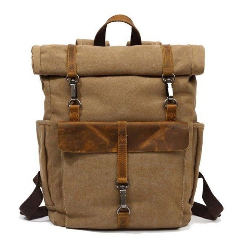 Plecak Outdoorowy W Stylu Retro Z Bawełnianego Płótna