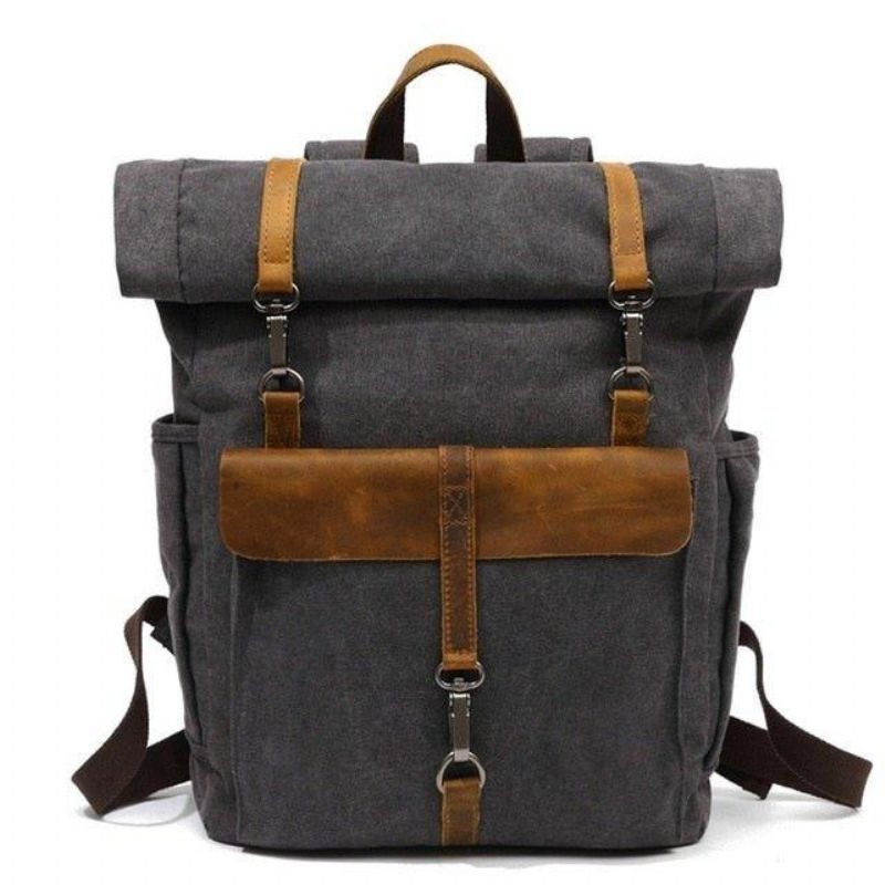 Plecak Outdoorowy W Stylu Retro Z Bawełnianego Płótna