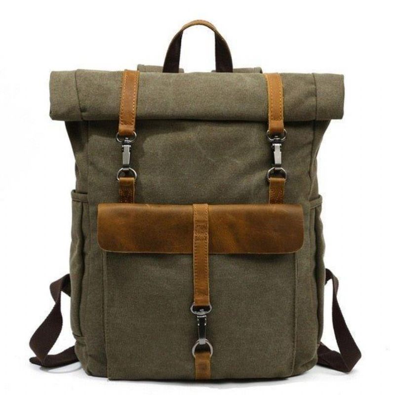 Plecak Outdoorowy W Stylu Retro Z Bawełnianego Płótna