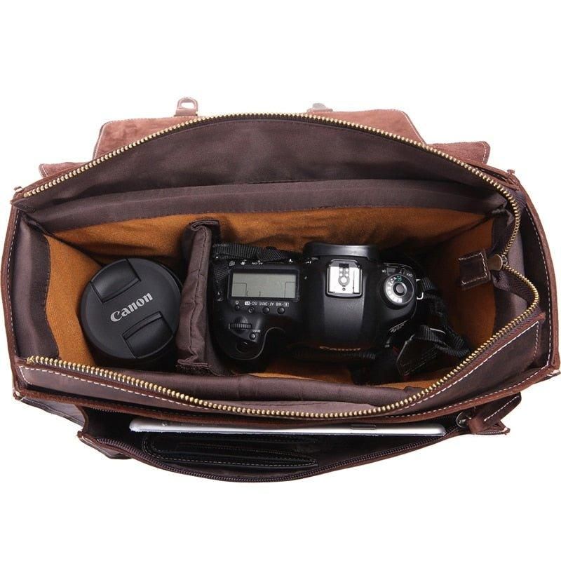 Skórzana Torba Na Aparat W Stylu Vintage Stylowy Obiektyw Slr Dslr