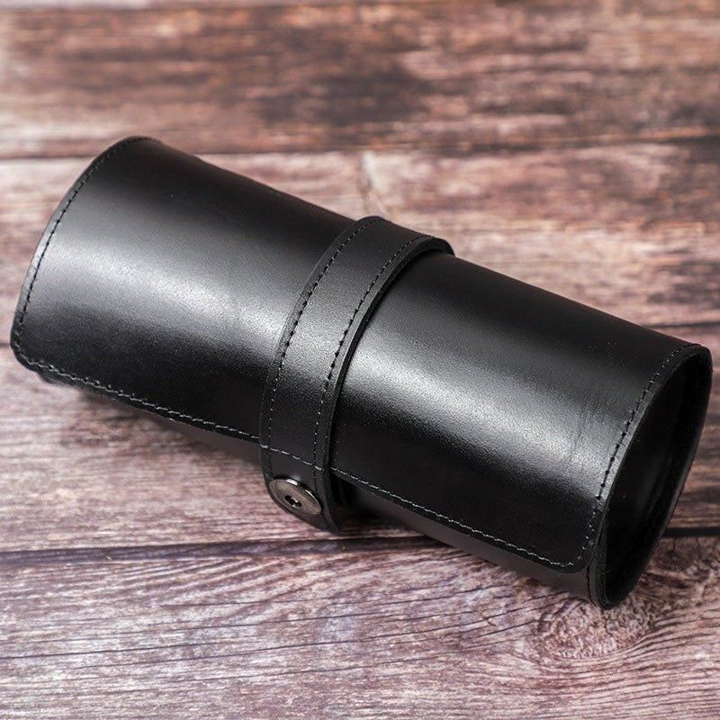 Skórzane Czarne Etui Na Zegarek Na 3 Zegarki