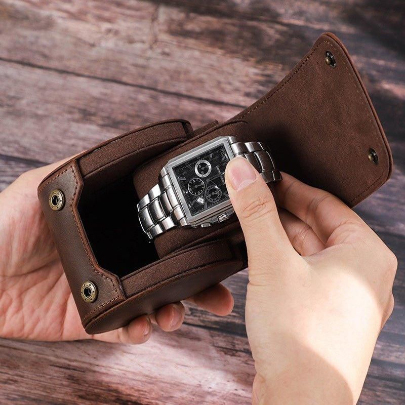 Skórzane Etui Na Zegarek W Stylu Vintage Dla Mężczyzn