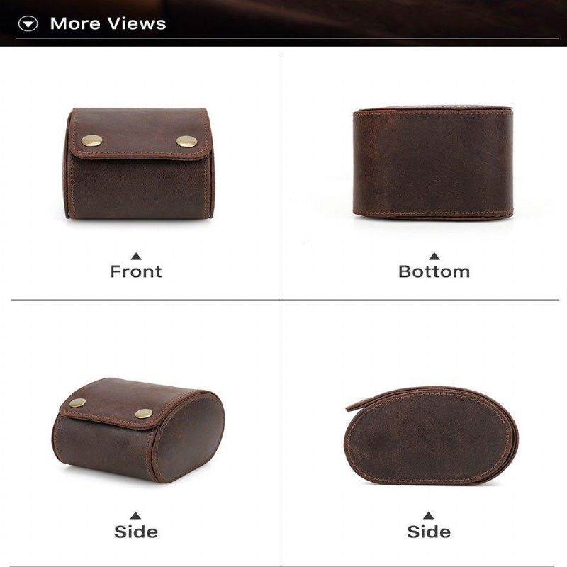 Skórzane Etui Na Zegarek W Stylu Vintage Dla Mężczyzn