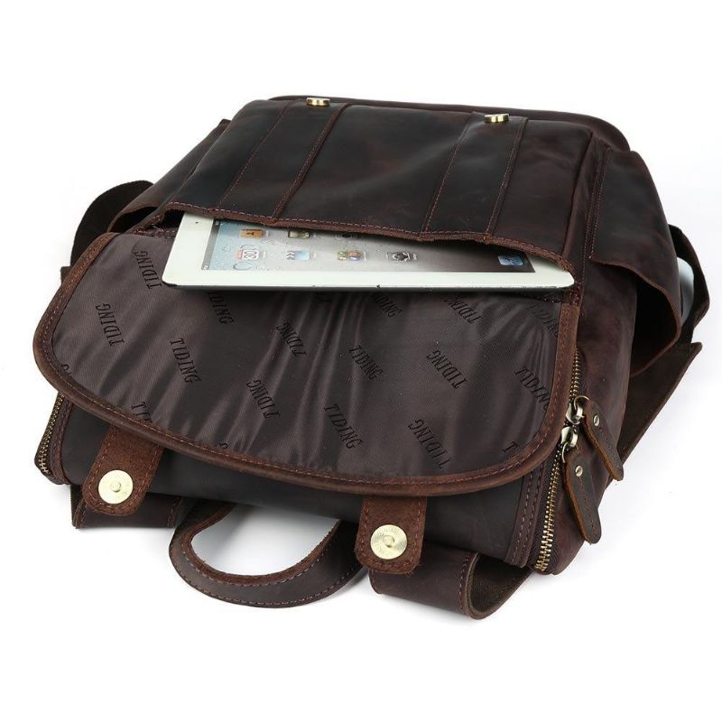 Skórzany Plecak W Stylu Vintage Na 16-Calowy Laptop