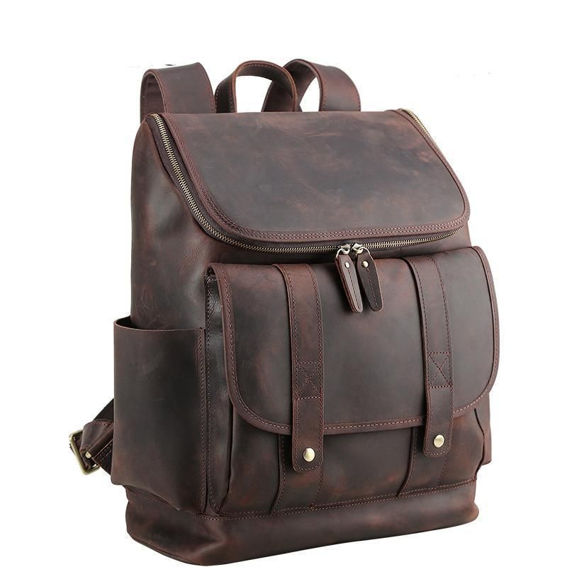 Skórzany Plecak W Stylu Vintage Na 16-Calowy Laptop