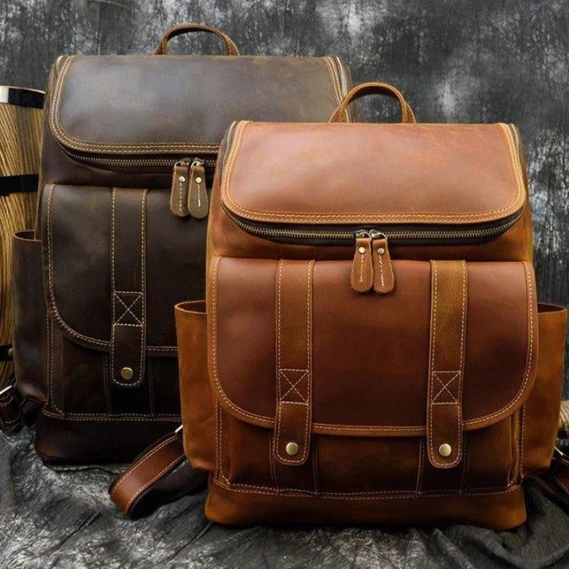 Skórzany Plecak W Stylu Vintage Na 16-Calowy Laptop