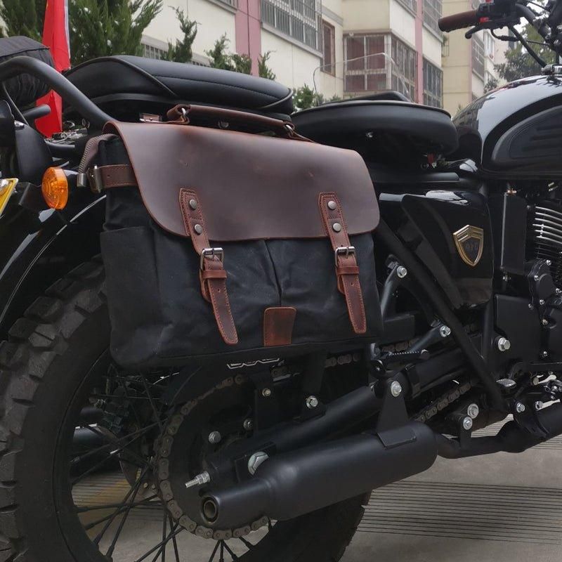 Teczka Na Laptopa Z Woskowanego Płótna. Torby Motocyklowe