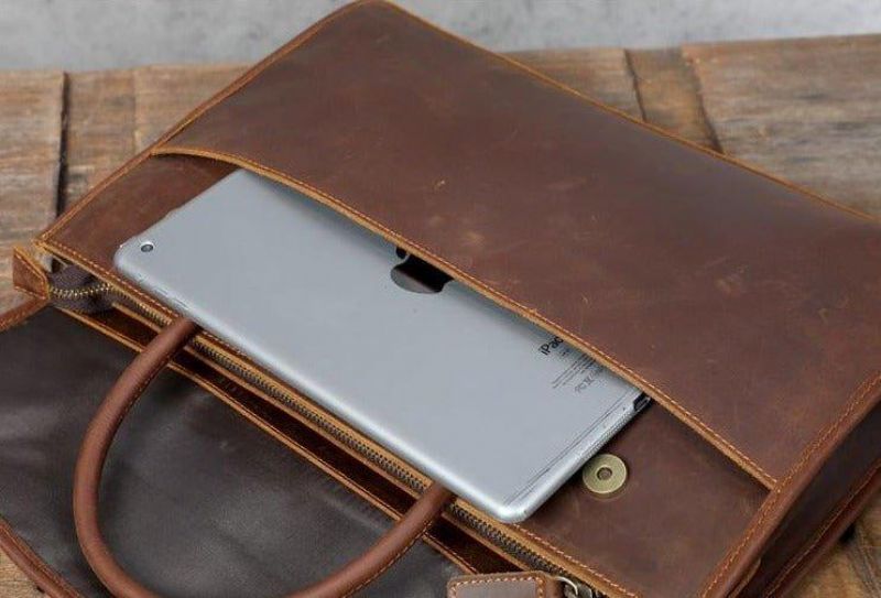 Wąska Skórzana Torba Na Laptopa Dla Mężczyzn